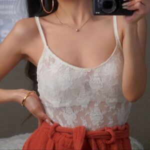 ✨ Vintage Christian Dior Lace Cream Bodysuit
